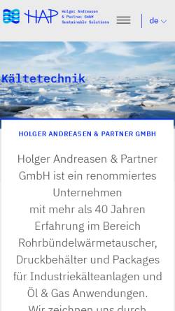 Vorschau der mobilen Webseite www.hap.co.at, Holger Andreasen & Partner GmbH