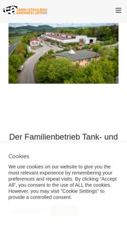 Vorschau der mobilen Webseite www.abersfelder.de, Tank und Stahlbau Abersfelder GmbH