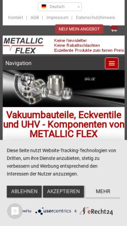 Vorschau der mobilen Webseite www.metallicflex.de, Metallic Flex GmbH