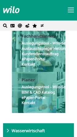 Vorschau der mobilen Webseite wilo.de, Wilo-Select Pumpenauslegungssoftware - Wilo SE