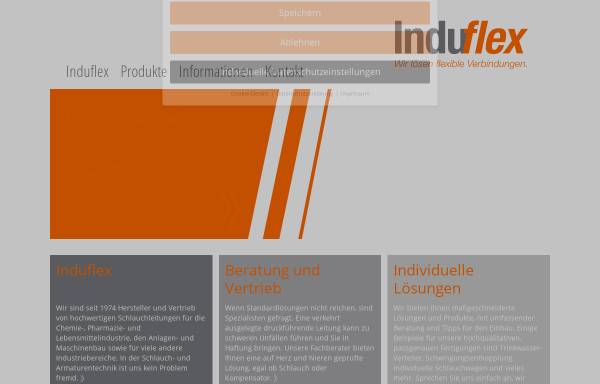 Vorschau von indu-flex.de, Induflex Schlauch- und Kompensatoren GmbH