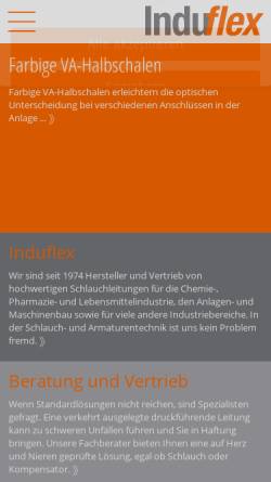 Vorschau der mobilen Webseite indu-flex.de, Induflex Schlauch- und Kompensatoren GmbH