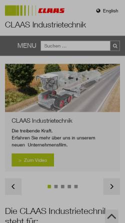 Vorschau der mobilen Webseite www.claas-industrietechnik.com, CLAAS Industrietechnik GmbH