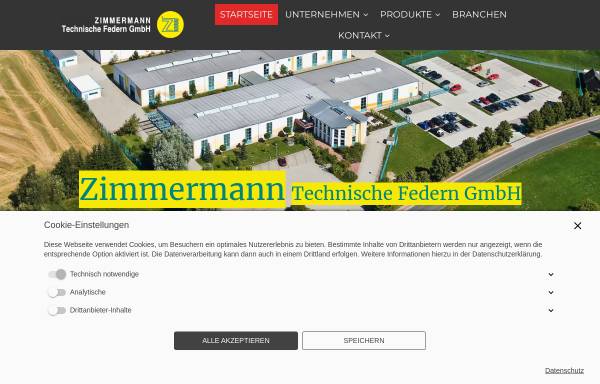 Vorschau von www.zimmermann-federn.de, Zimmermann Technische Federn GmbH