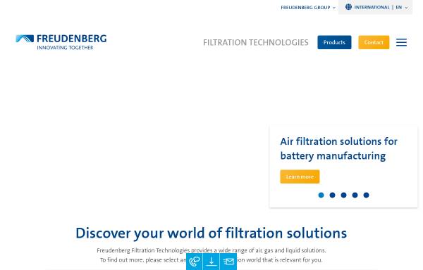 Vorschau von www.freudenberg-filter.com, Freudenberg Filtration Technologies SE & Co. KG