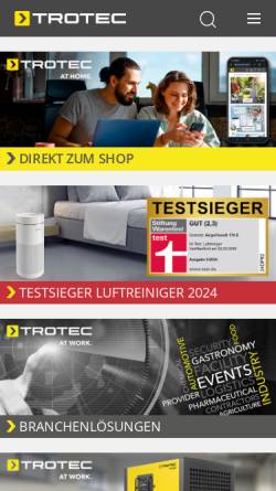 Vorschau der mobilen Webseite de.trotec.com, Trotec GmbH