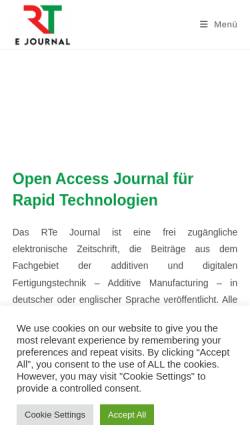 Vorschau der mobilen Webseite www.rtejournal.de, Forum Rapid Technologien - Hochschulbibliothekszentrum NRW