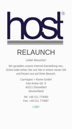 Vorschau der mobilen Webseite www.hostdeutschland.de, HOST