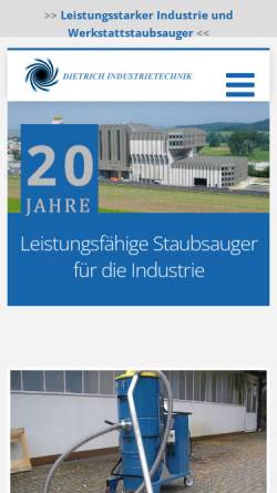 Vorschau der mobilen Webseite www.dietrich-industrietechnik.de, Dietrich Industrietechnik e.K.
