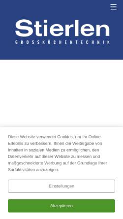 Vorschau der mobilen Webseite stierlen.at, Stierlen Großküchengeräte Vertriebs GmbH