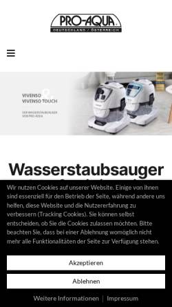 Vorschau der mobilen Webseite www.wasserstaubsauger-kaufen.de, Pro-Aqua International GmbH