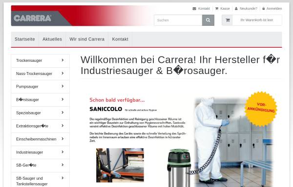 Vorschau von www.carreraindustriesauger.de, Carrera Apparatebau GmbH & Co. KG