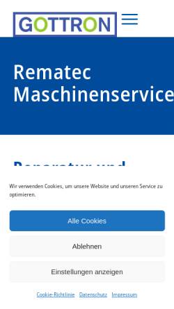 Vorschau der mobilen Webseite www.rematec-gmbh.de, Rematec GmbH & Co. KG