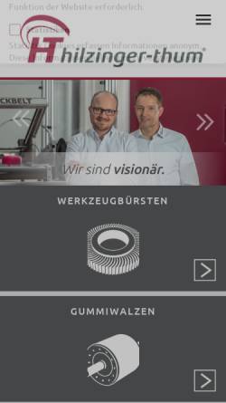 Vorschau der mobilen Webseite www.hilzinger-thum.de, C.Hilzinger-Thum GmbH & Co.KG