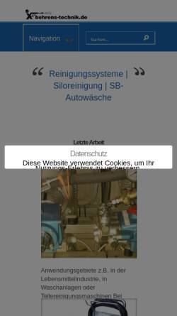Vorschau der mobilen Webseite behrens-technik.de, Jörg Behrens Hochdruckreinigungstechnik