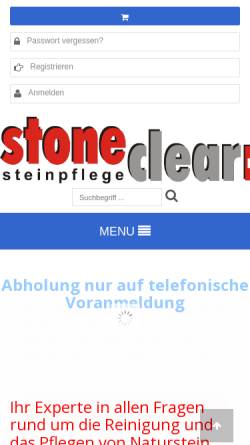Vorschau der mobilen Webseite www.stoneclear.ch, Stone Clean GmbH