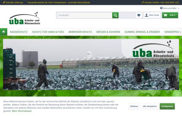 Vorschau von www.u-b-a.com, UBA-Arbeitsschutz - Ulrich Barnickel