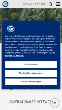 Vorschau der mobilen Webseite www.tuev-sued.at, ZWP Zerstörungsfreie Werkstoffprüfung GmbH