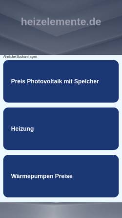 Vorschau der mobilen Webseite www.heizelemente.de, DELTA-t- Hochleistungsheizelemente e.K.