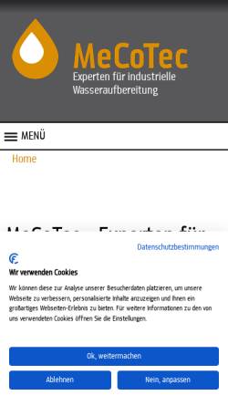 Vorschau der mobilen Webseite www.mecotec.info, MeCoTec - Mess-Regel-Anlagen-Technologie GmbH