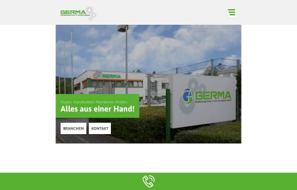 Vorschau von www.germa.de, Germa Sondermaschinen- und Vorrichtungsbau GmbH
