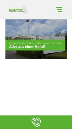 Vorschau der mobilen Webseite www.germa.de, Germa Sondermaschinen- und Vorrichtungsbau GmbH