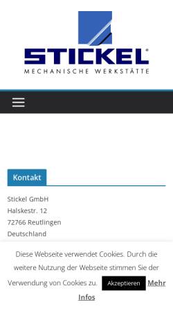 Vorschau der mobilen Webseite www.stickel-gmbh.de, Stickel GmbH
