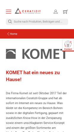 Vorschau der mobilen Webseite www.kometgroup.com, KOMET Group GmbH