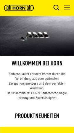 Vorschau der mobilen Webseite www.phorn.de, Paul Horn GmbH