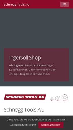 Vorschau der mobilen Webseite www.schnegg-tools.ch, Schnegg-Tools AG
