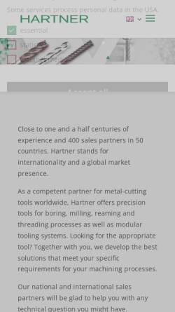 Vorschau der mobilen Webseite www.hartner.de, Hartner GmbH