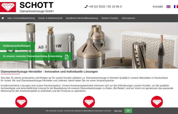 Vorschau von www.schott-diamantwerkzeuge.de, Schott Diamantwerkzeuge GmbH