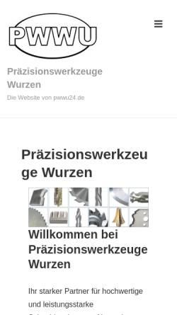 Vorschau der mobilen Webseite www.pwwu.de, Präzisionswerkzeuge Wurzen Dipl.-Ing. (FH) Uwe Schmidt