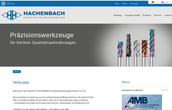 Vorschau von www.hachenbach.de, Heinrich Hachenbach Werkzeugfabrik GmbH & Co. KG