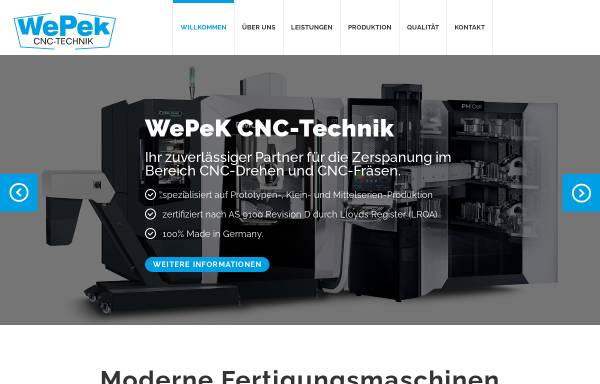Vorschau von www.wepek.de, WePeK CNC-Technik