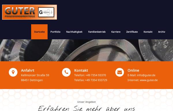 Vorschau von www.guter.de, Guter GmbH Präzisionsdrehteile