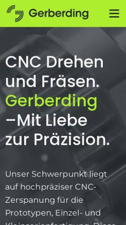 Vorschau der mobilen Webseite www.gerberding-gmbh.de, Gerberding GmbH & Co. KG