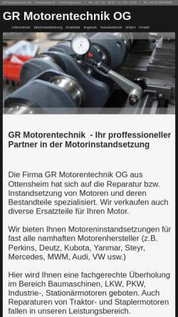 Vorschau der mobilen Webseite www.gr-motorentechnik.at, G&R Motorentechnik KG