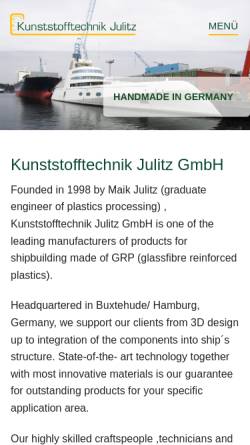 Vorschau der mobilen Webseite www.julitz.com, Kunststofftechnik Julitz GmbH