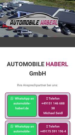 Vorschau der mobilen Webseite www.automobile-haberl.de, Autohaus Haberl