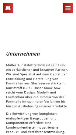 Vorschau der mobilen Webseite www.rm-kunststofftechnik.de, Müller-Kunststofftechnik, Inh. René Müller