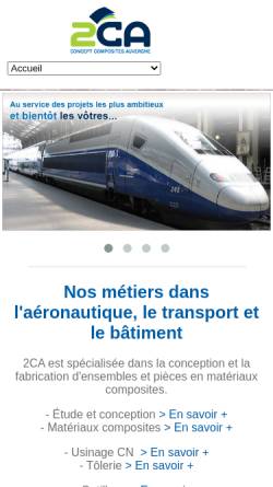 Vorschau der mobilen Webseite www.2ca.fr, 2CA - Concept Composites Auvergne