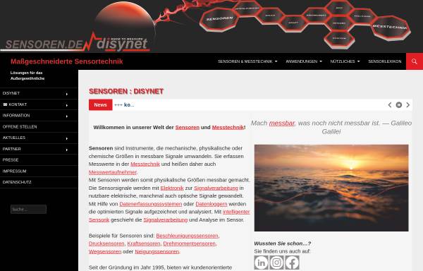 Vorschau von www.sensoren.de, Disynet GmbH