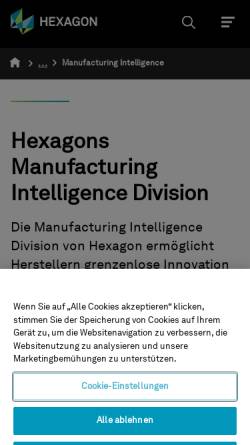 Vorschau der mobilen Webseite www.hexagonmetrology.de, Hexagon Metrology GmbH