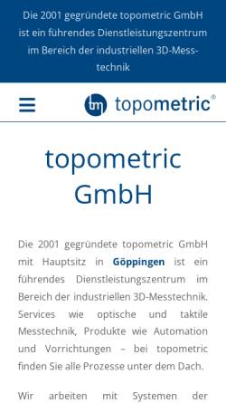 Vorschau der mobilen Webseite www.topometric.de, Topometric GmbH