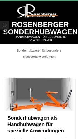 Vorschau der mobilen Webseite www.rosenberger-hubwagen.de, Raimund Rosenberger Industriebedarf e.K.