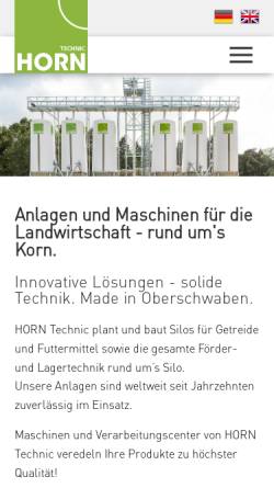 Vorschau der mobilen Webseite www.horn-technic.de, Horn GmbH & Co. KG