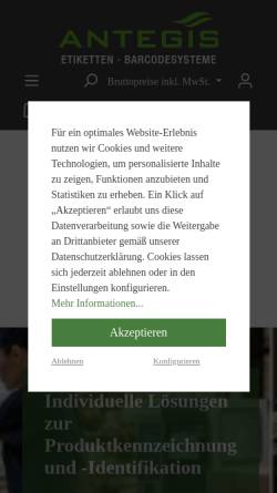 Vorschau der mobilen Webseite www.antegis.de, Antegis GmbH
