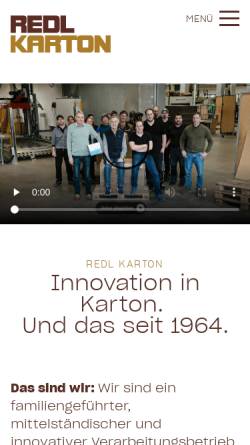 Vorschau der mobilen Webseite www.redl.de, Redl Karton GmbH