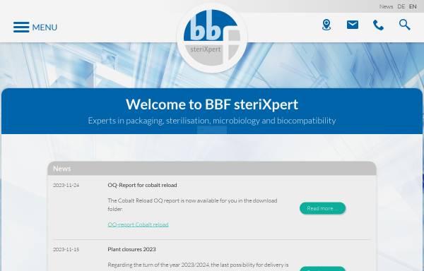 Vorschau von www.sterixpert.de, BBF Sterilisationsservice GmbH